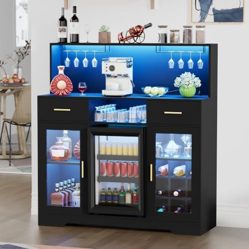 Home Bar And Cabinet - Mini-réfrigérateur avec rangement, armoires de bar