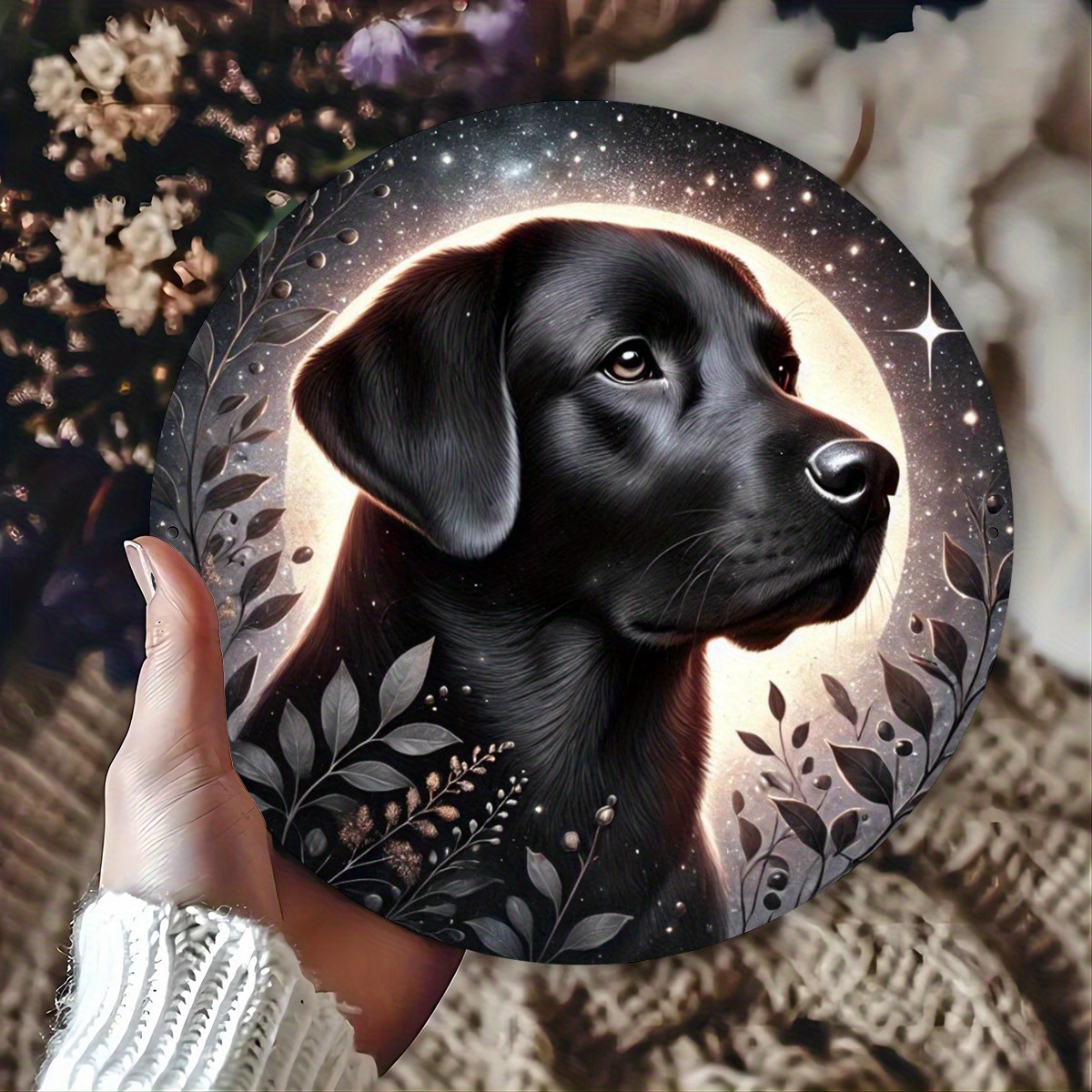 Home Bar And Kitchen - Charmant labrador noir et chaton, art