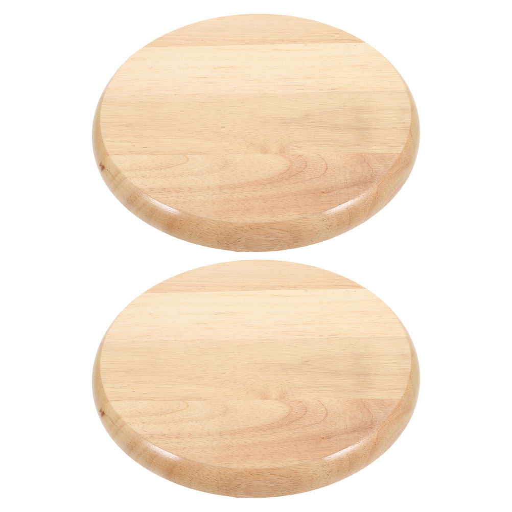 Home Bar Stools - 2 tabourets ronds en bois massif,