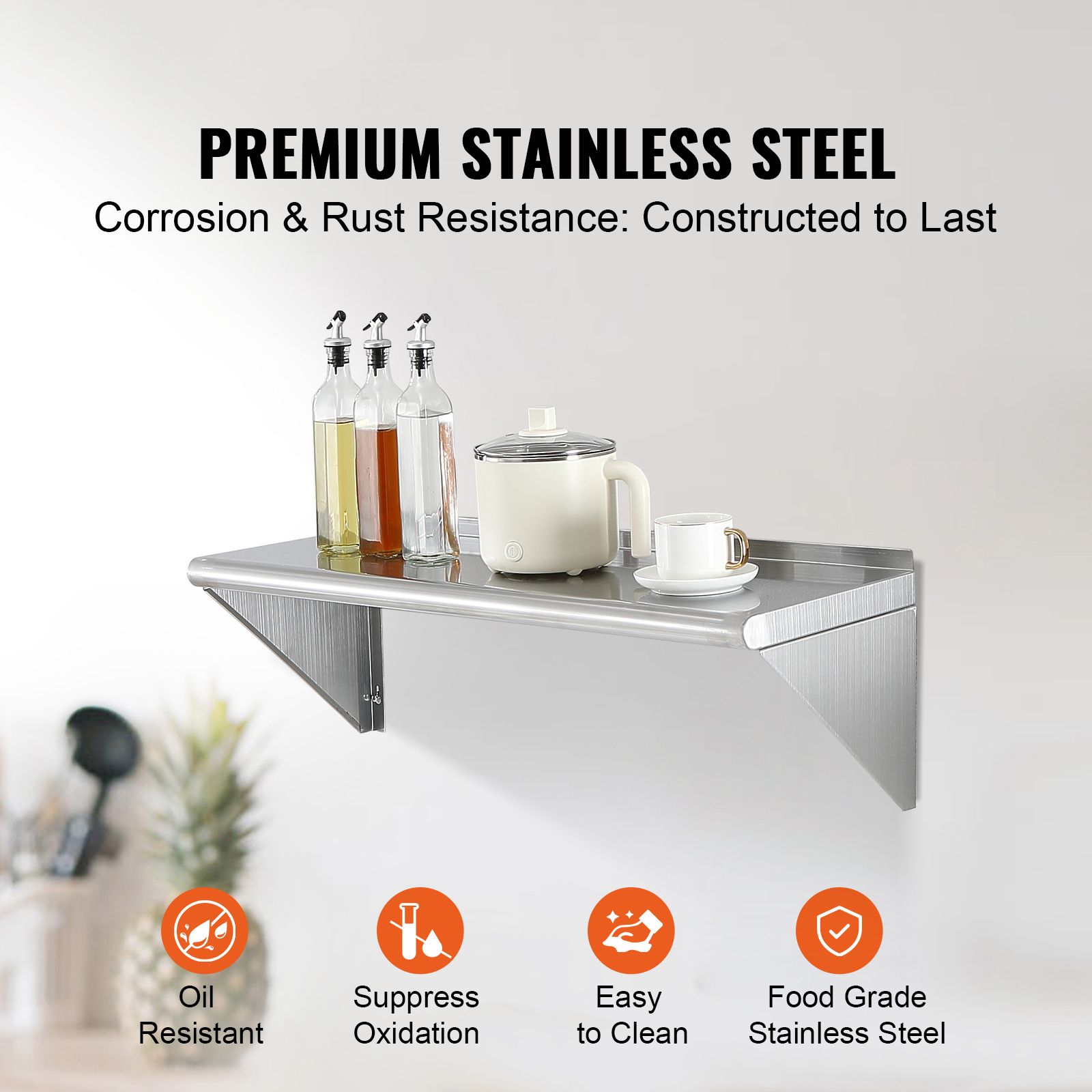 Home Bar Shelf - Étagère en acier inoxydable de 12