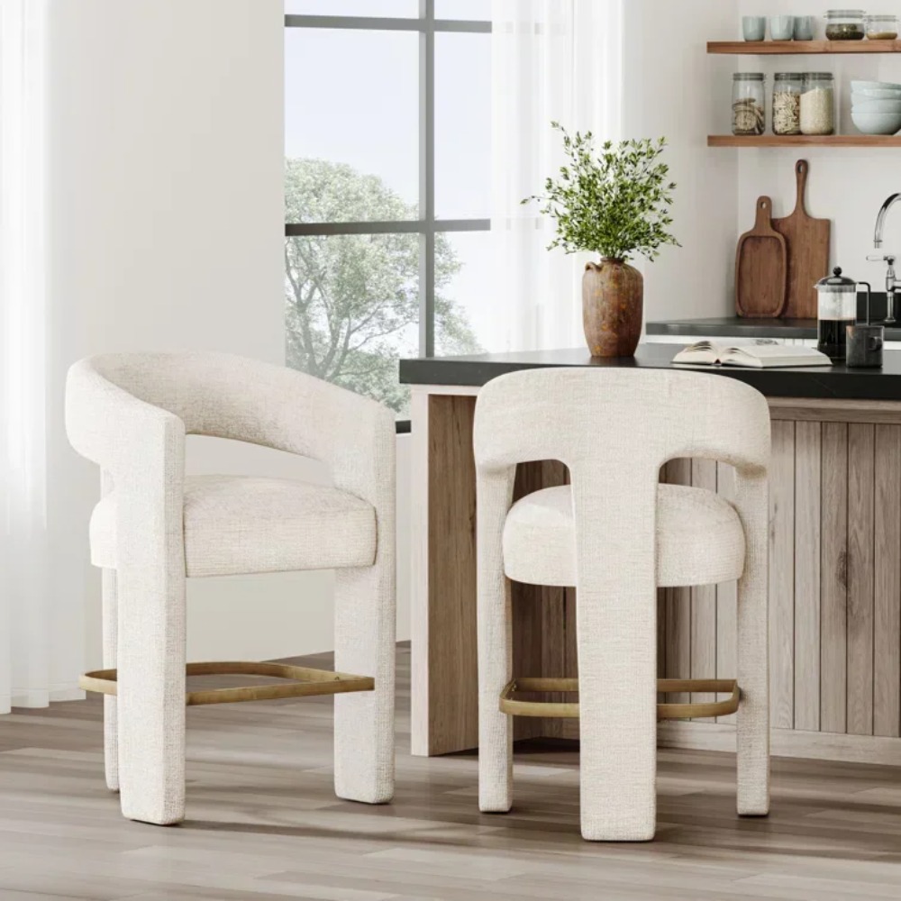 Home Bar Stools - Tabouret de comptoir en velours, chaise