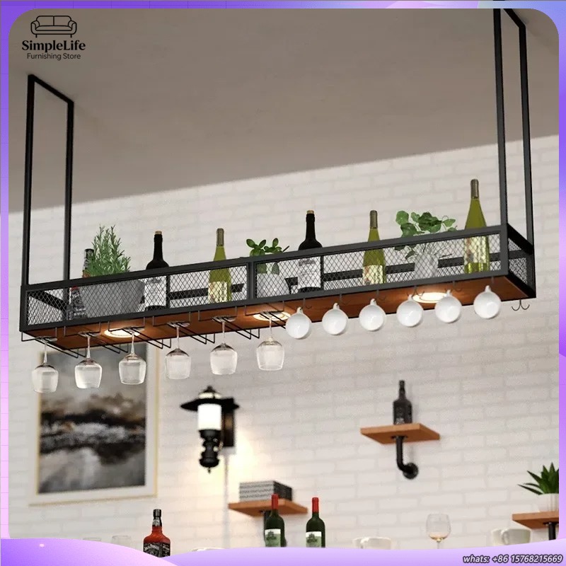 Home Bar Stand - Meuble Bar à Vin Ouvert avec