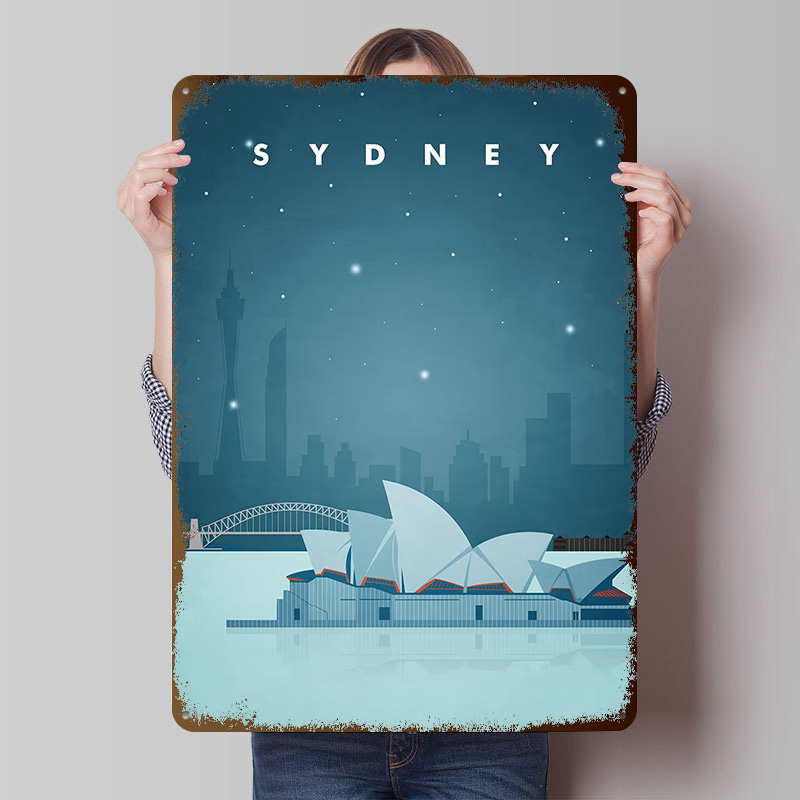 Home Bar Sydney - Affiche de voyage Sydney personnalisée, plaques