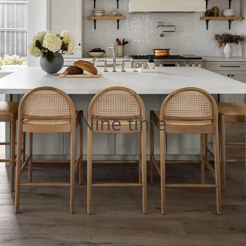 Home Bar Stools - Chaise de bar en rotin et