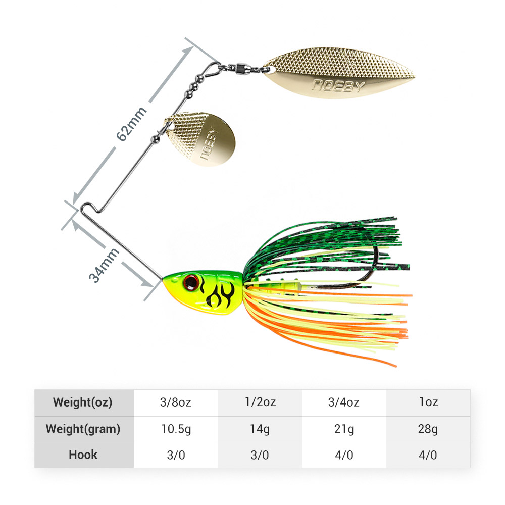 Noeby Spinnerbait 10.5g 14g 21 - Jigger Double Sided avis et prix