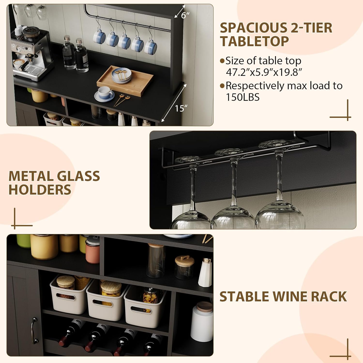 Armoire de bar à café de style - Home Bar And Cabinet avis et prix