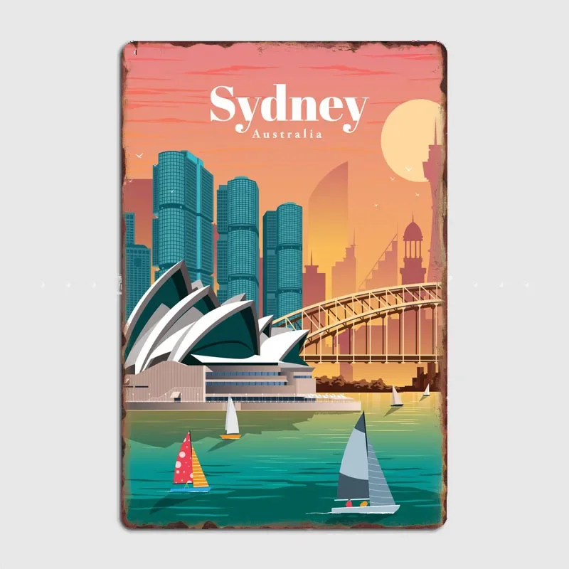 Affiche vintage en métal sur l - Home Bar Sydney avis et prix