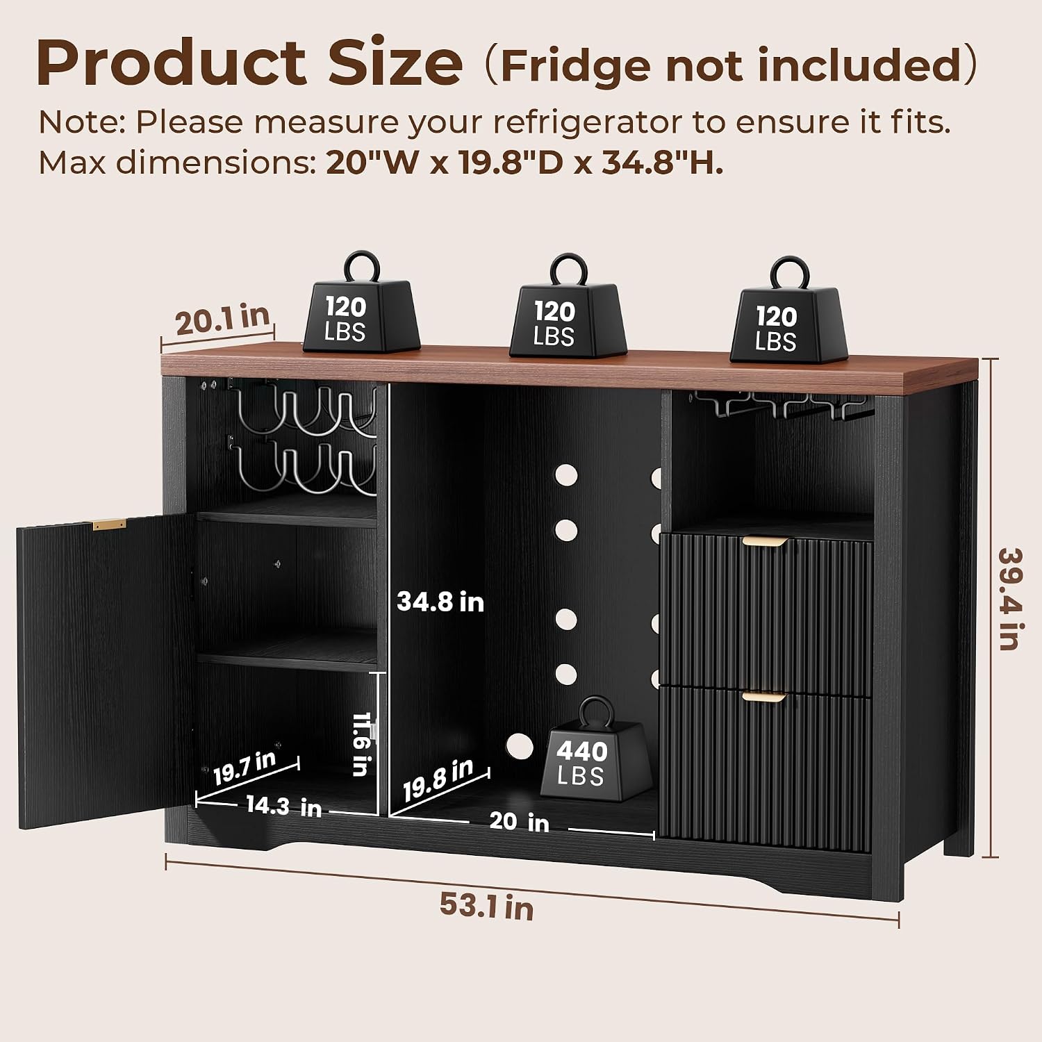 Meuble de bar à café avec espa - Home Bar And Fridge avis et prix