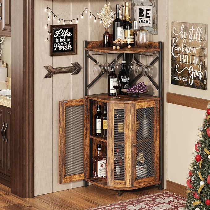 Meuble bar d'angle avec porte- - Home Bar And Cabinet avis et prix