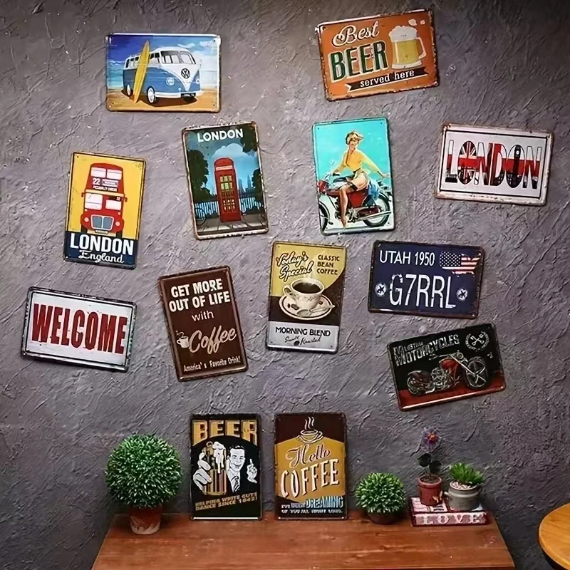 Panneau mural vintage en fer,  - Home Bar Word avis et prix