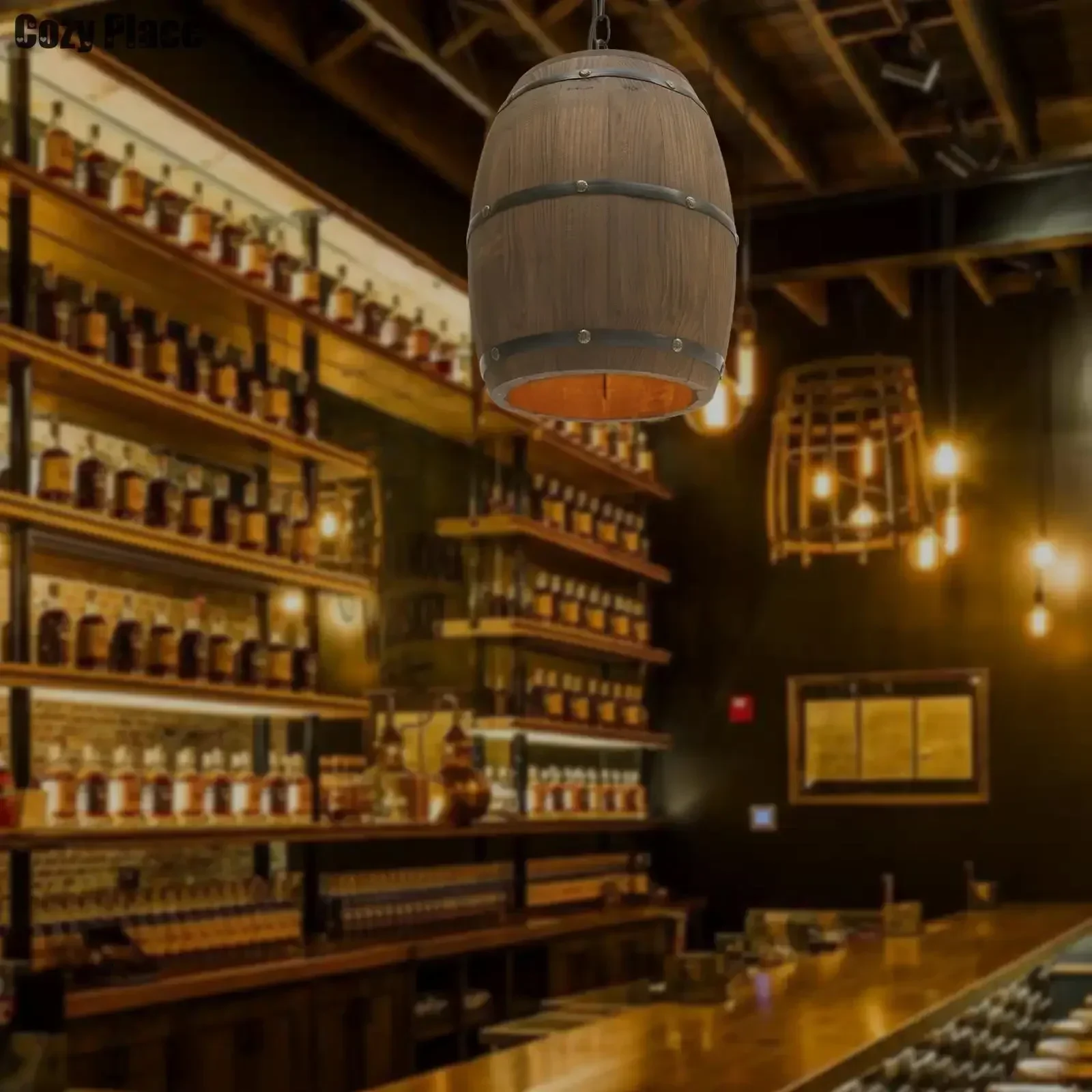 Lampe rustique vintage, lustre - Home Bar Cafe avis et prix
